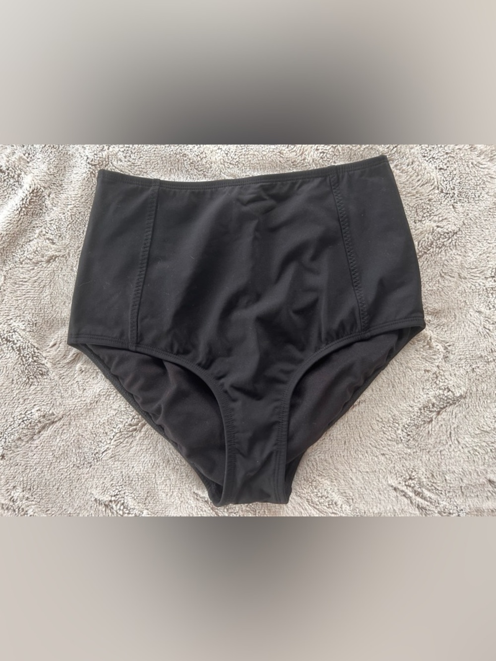 High-Waist Black Swim Bottoms